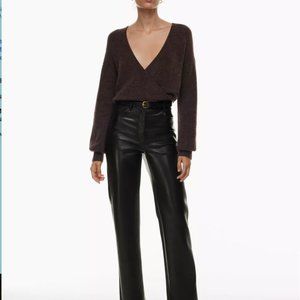 Aritzia Black Leather Pants